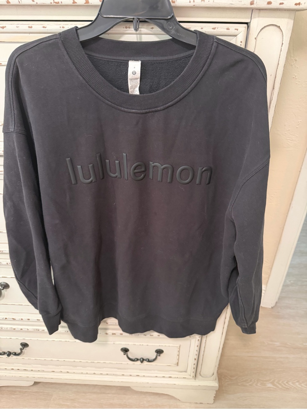 lululemon athletica Black Embossed Logo Crewneck Sweatshirt